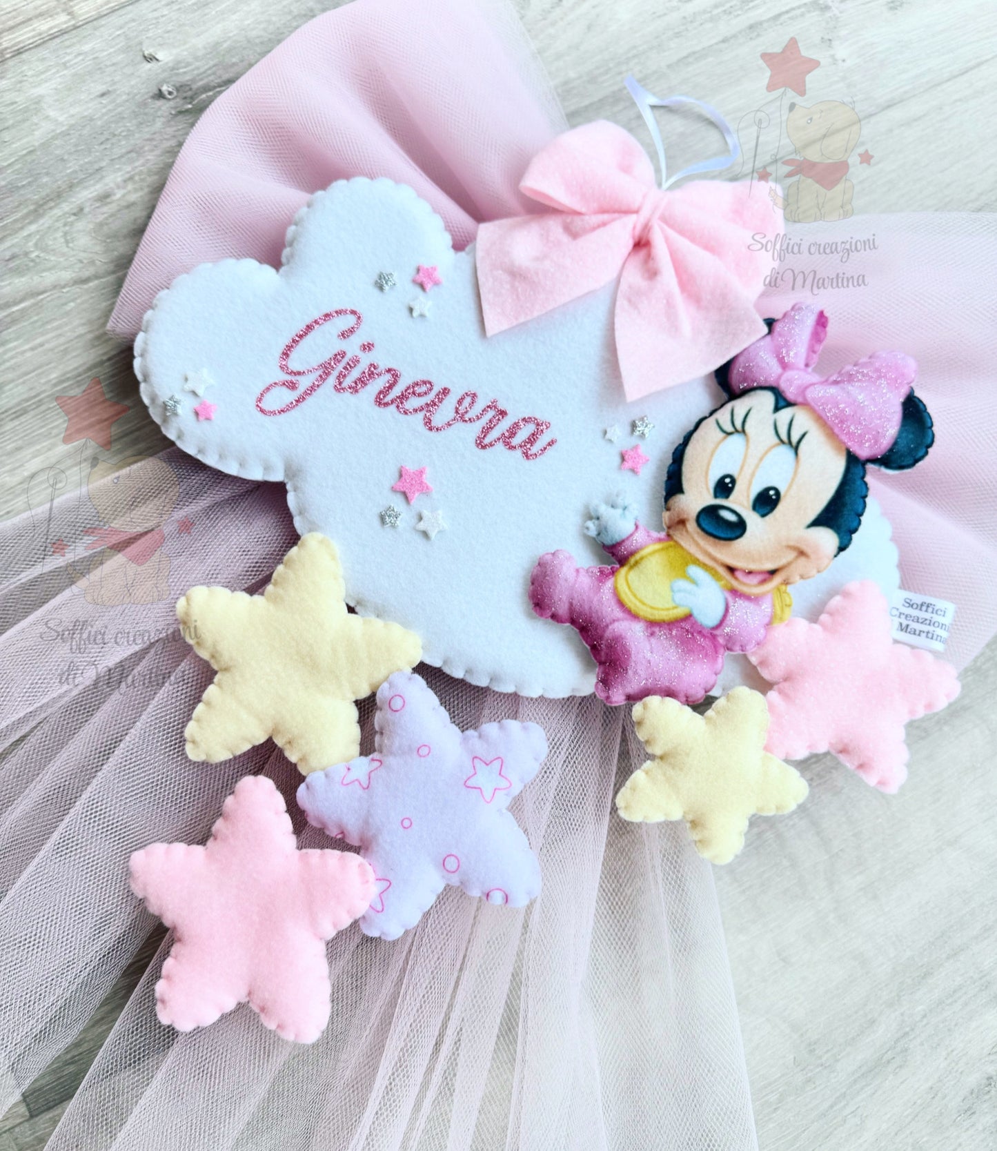 Fiocco nascita nuvoletta Minnie
