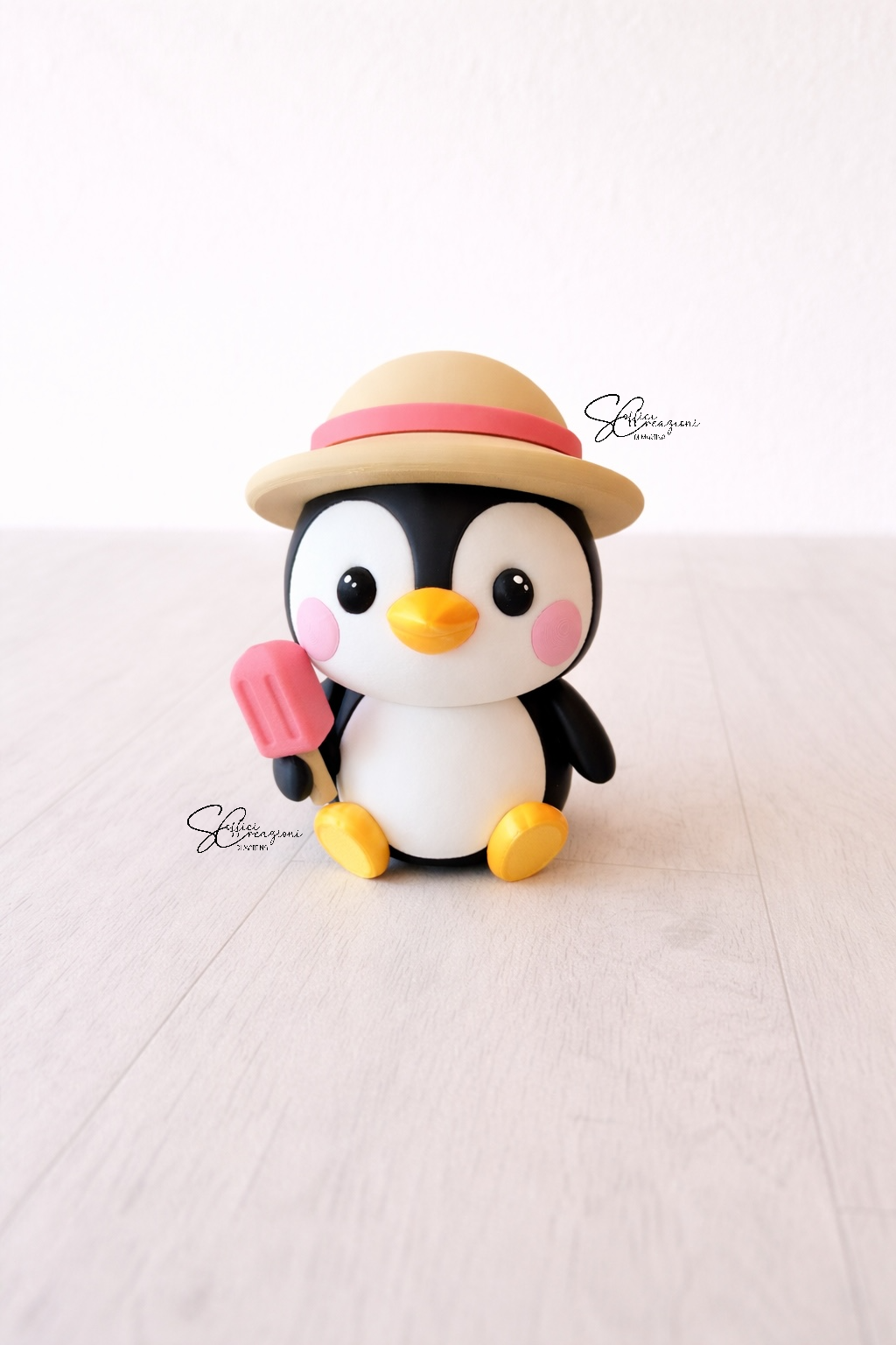 Pinguino con gelato decorativo