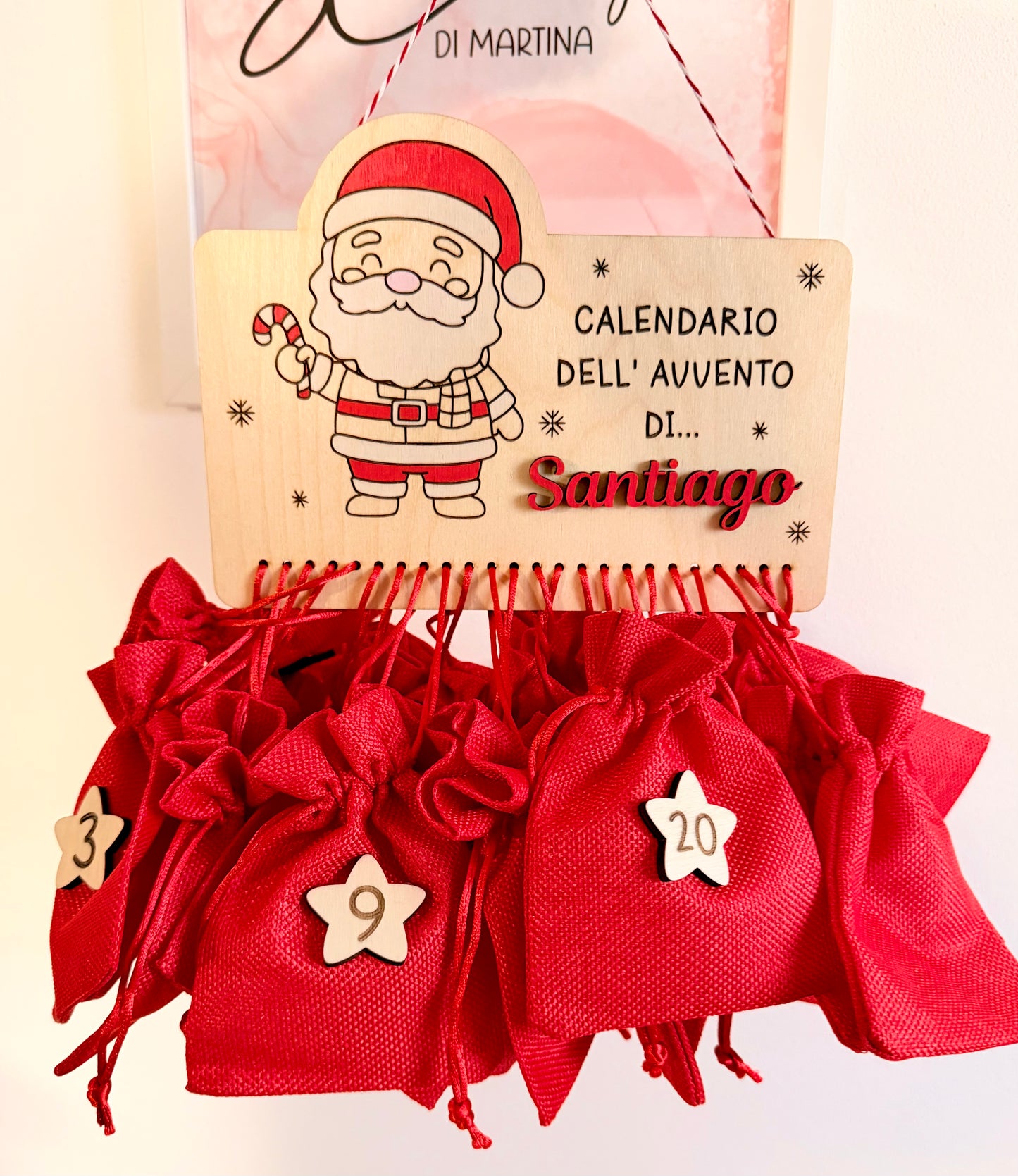 Calendario dell’avvento personalizzato in legno