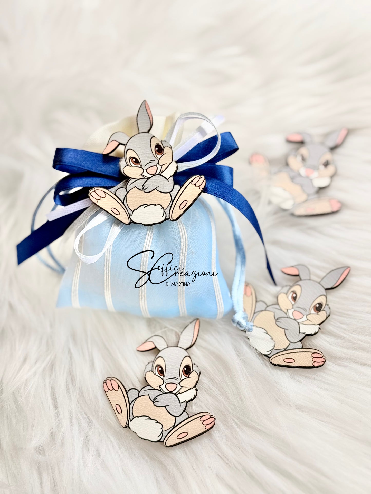 Sacchettino confetti ciondolo in legno