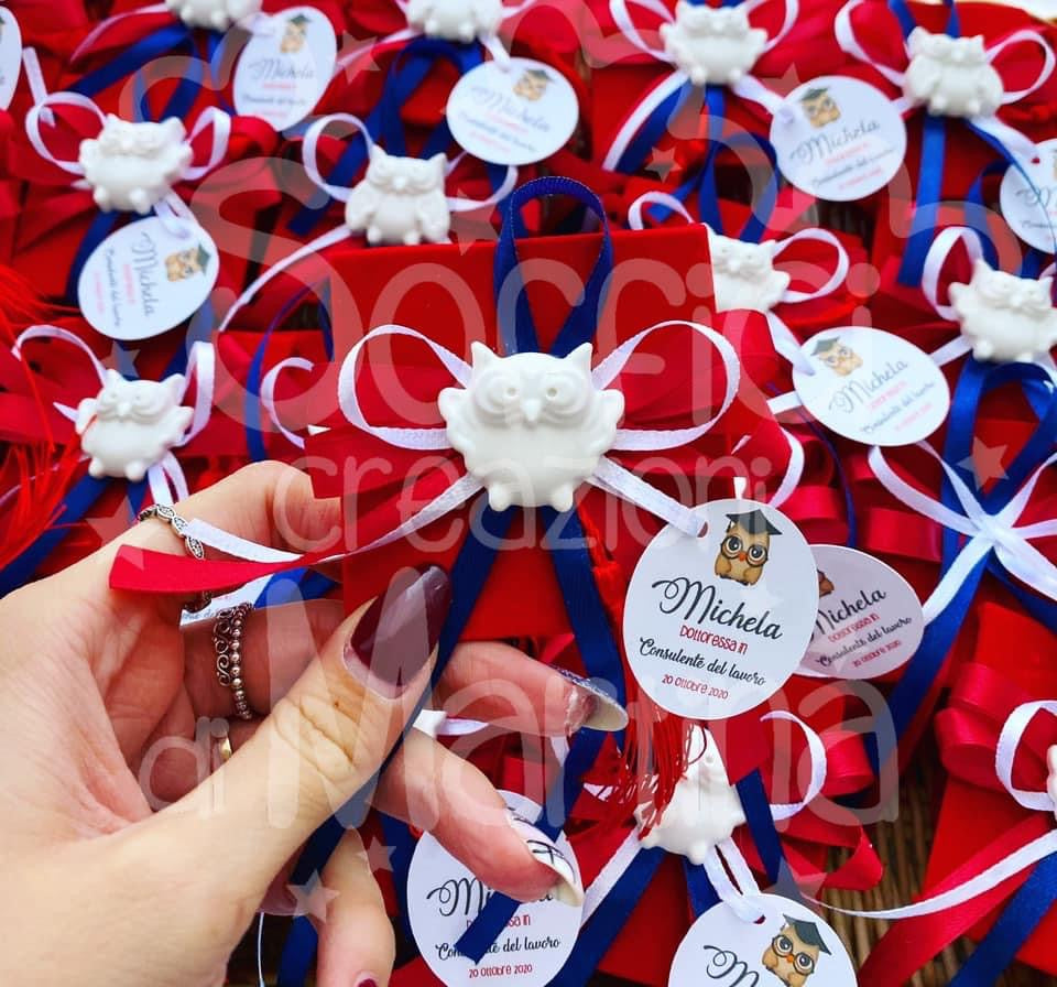 Bomboniera laurea tocco rosso