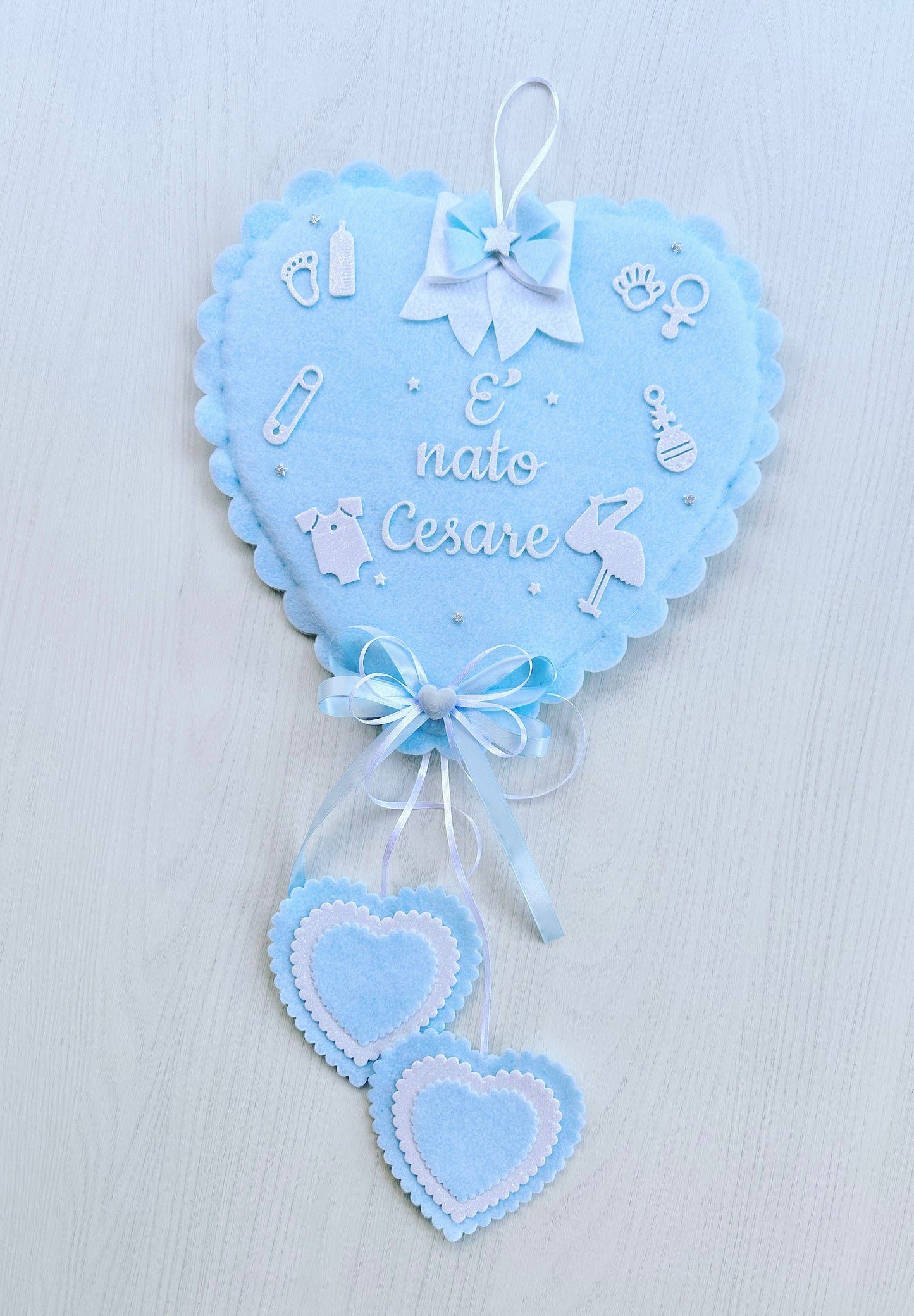 Fiocco nascita modello cuore