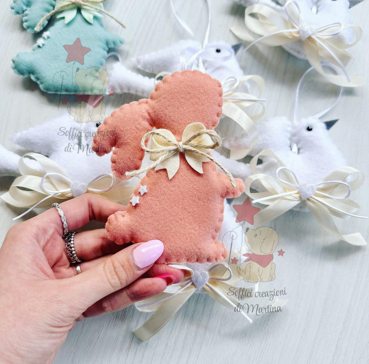 Coniglietto da appendere in pannolenci