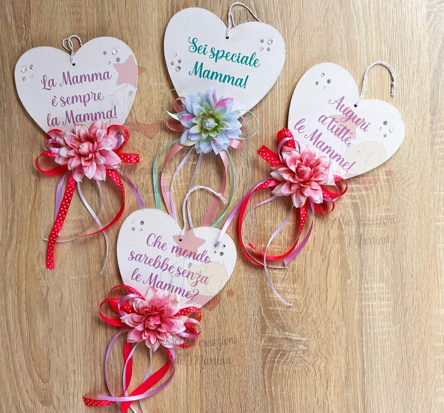 Cuore in legno con dedica per la mamma