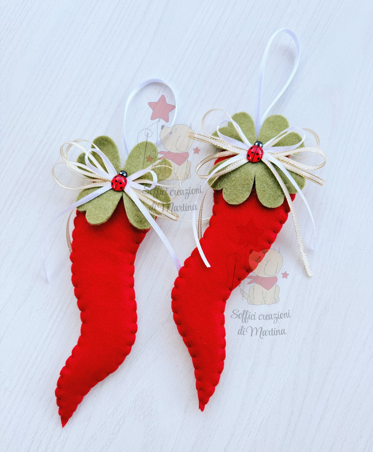 Cornetto portafortuna in stoffa