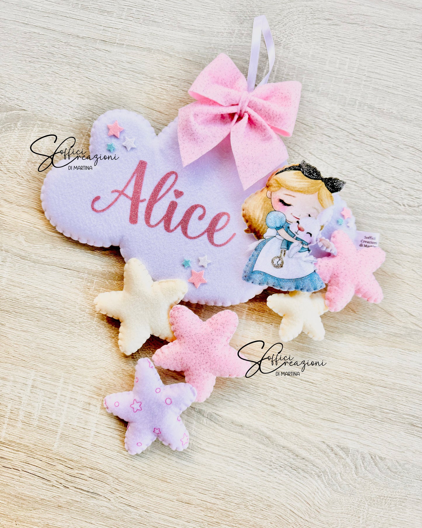 Fiocco nascita Alice nel paese delle meraviglie