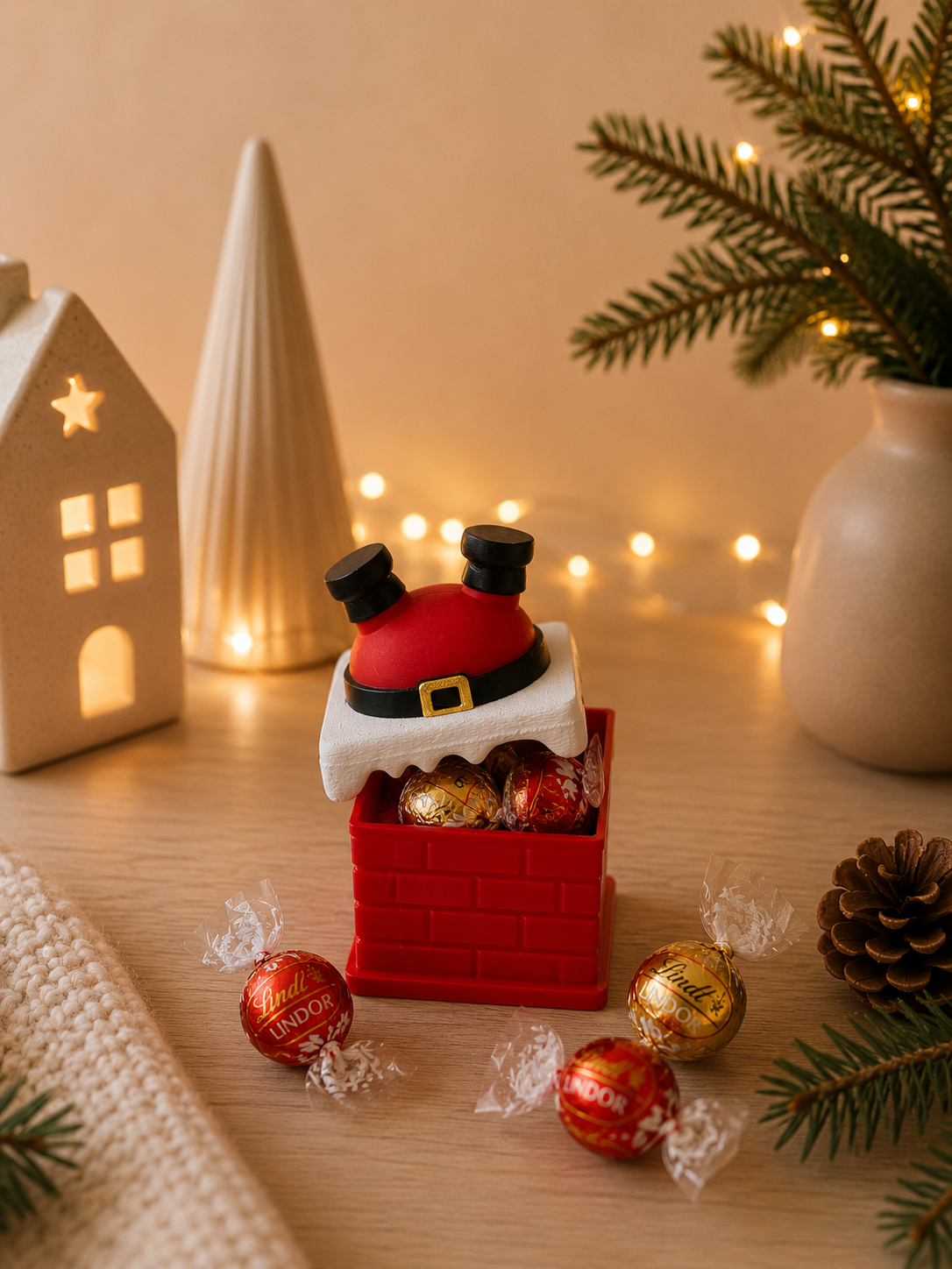 Babbo Natale porta cioccolatini scatolina