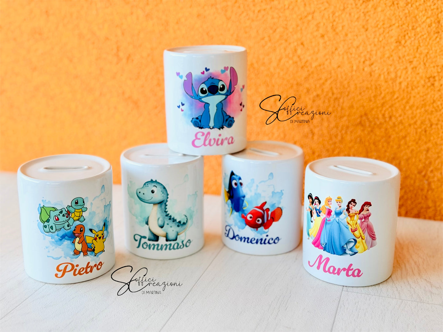 Salvadanaio in ceramica personalizzato