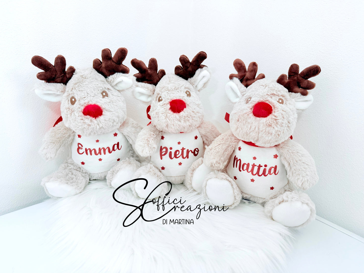 Peluche renna Cometa personalizzato