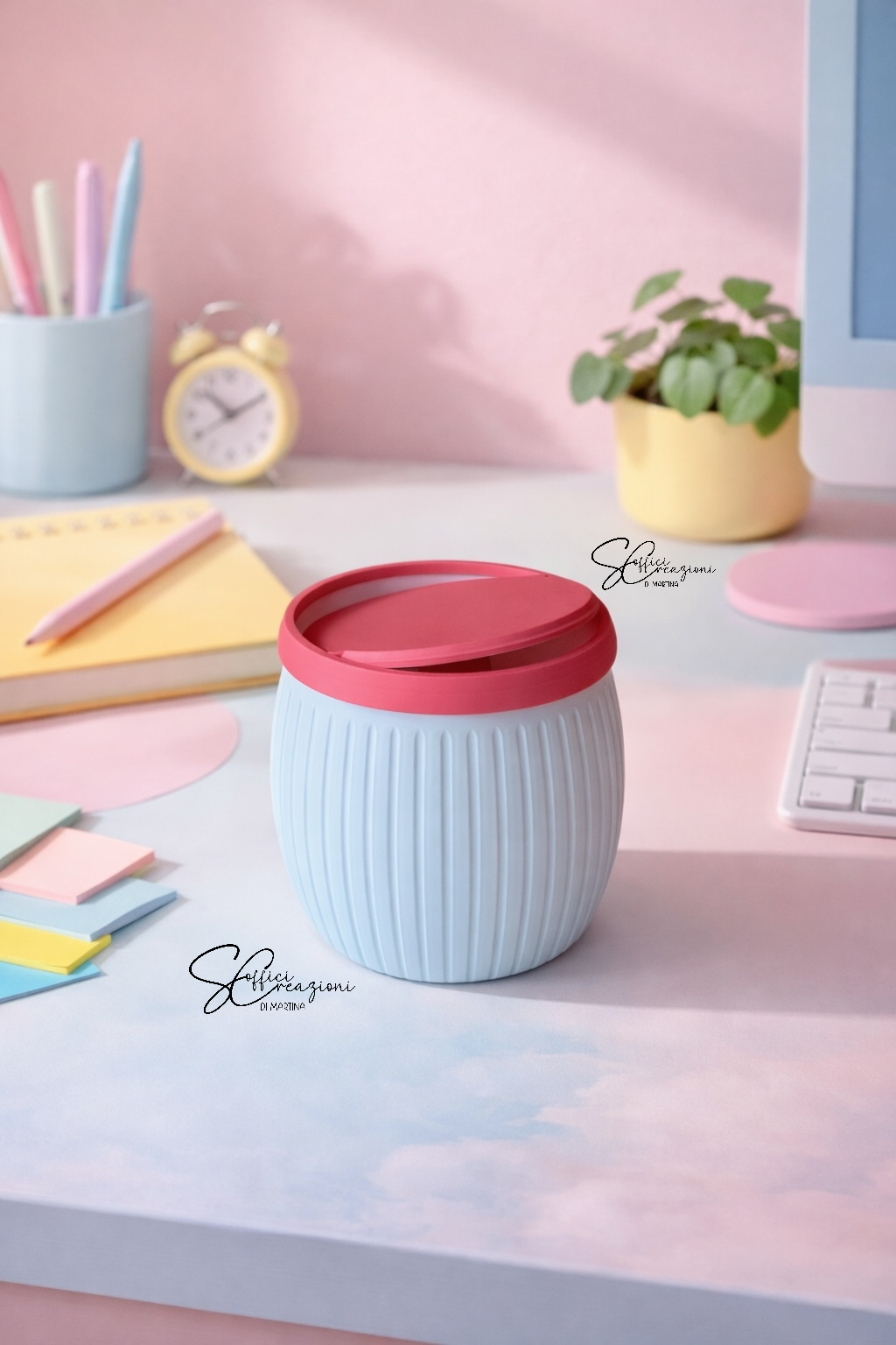 Cestino da scrivania con coperchio