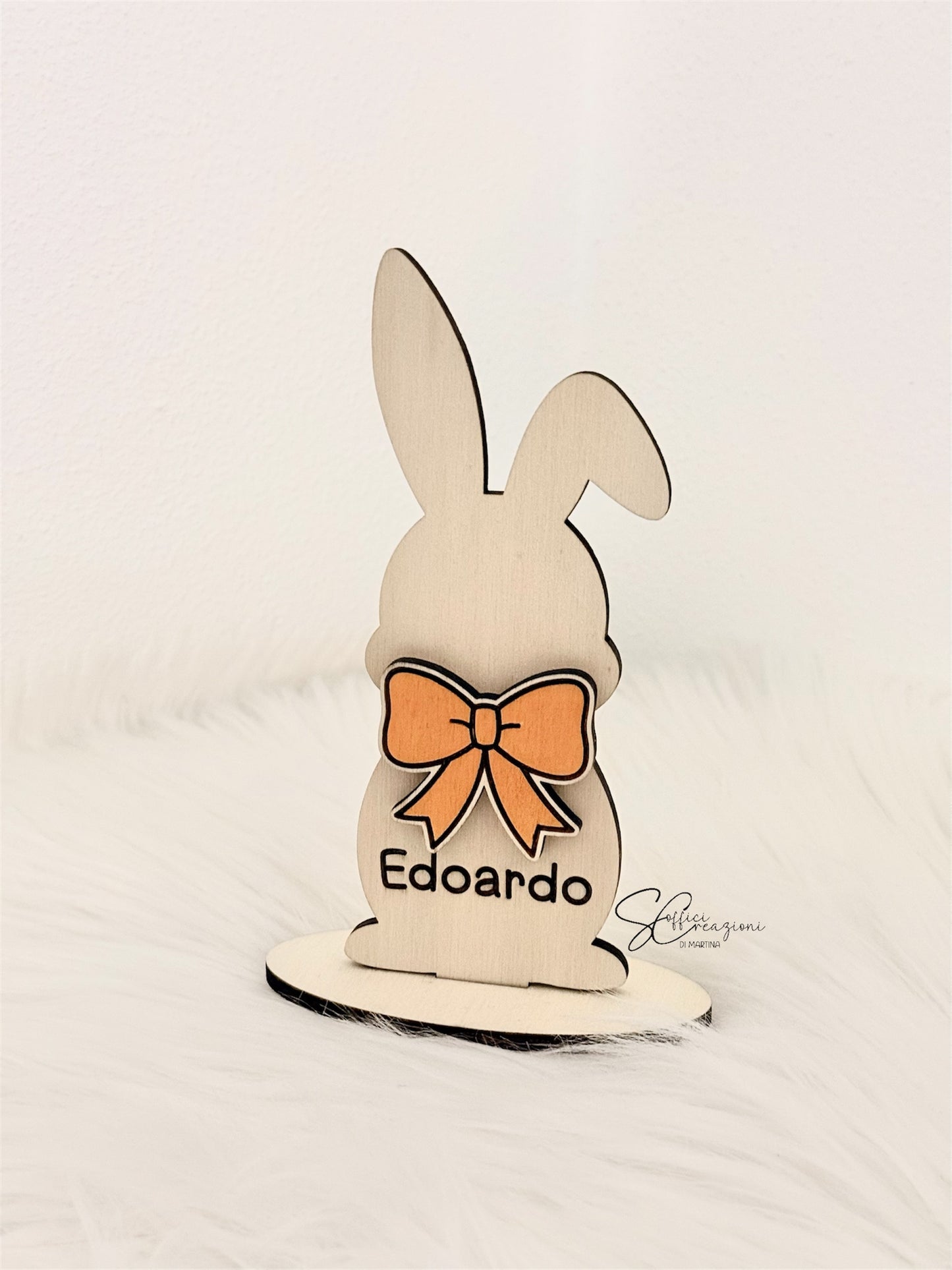 Segnaposto coniglietto Pasqua in legno