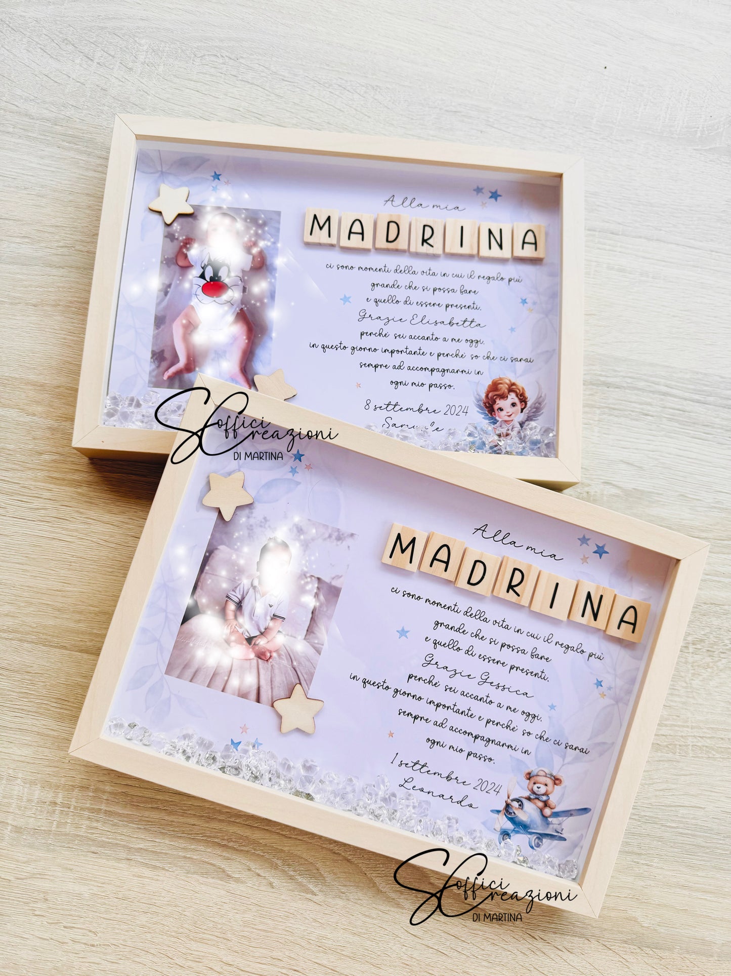 Quadro cornice con dedica madrina/ padrino