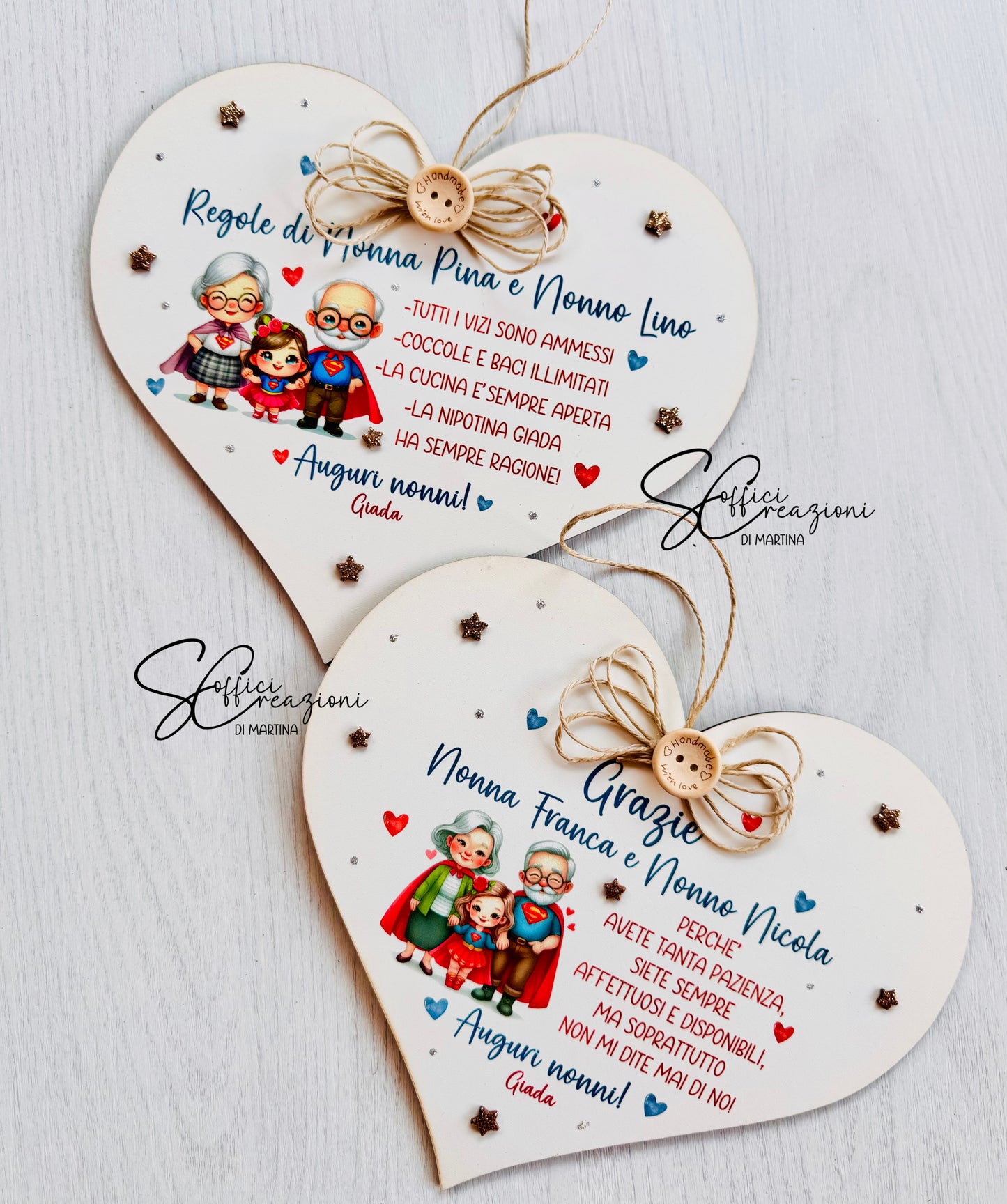 Cuore con dedica nonni