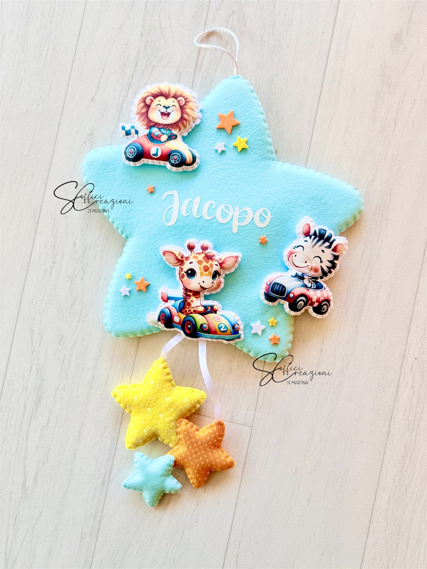 Fiocco nascita tema animaletti