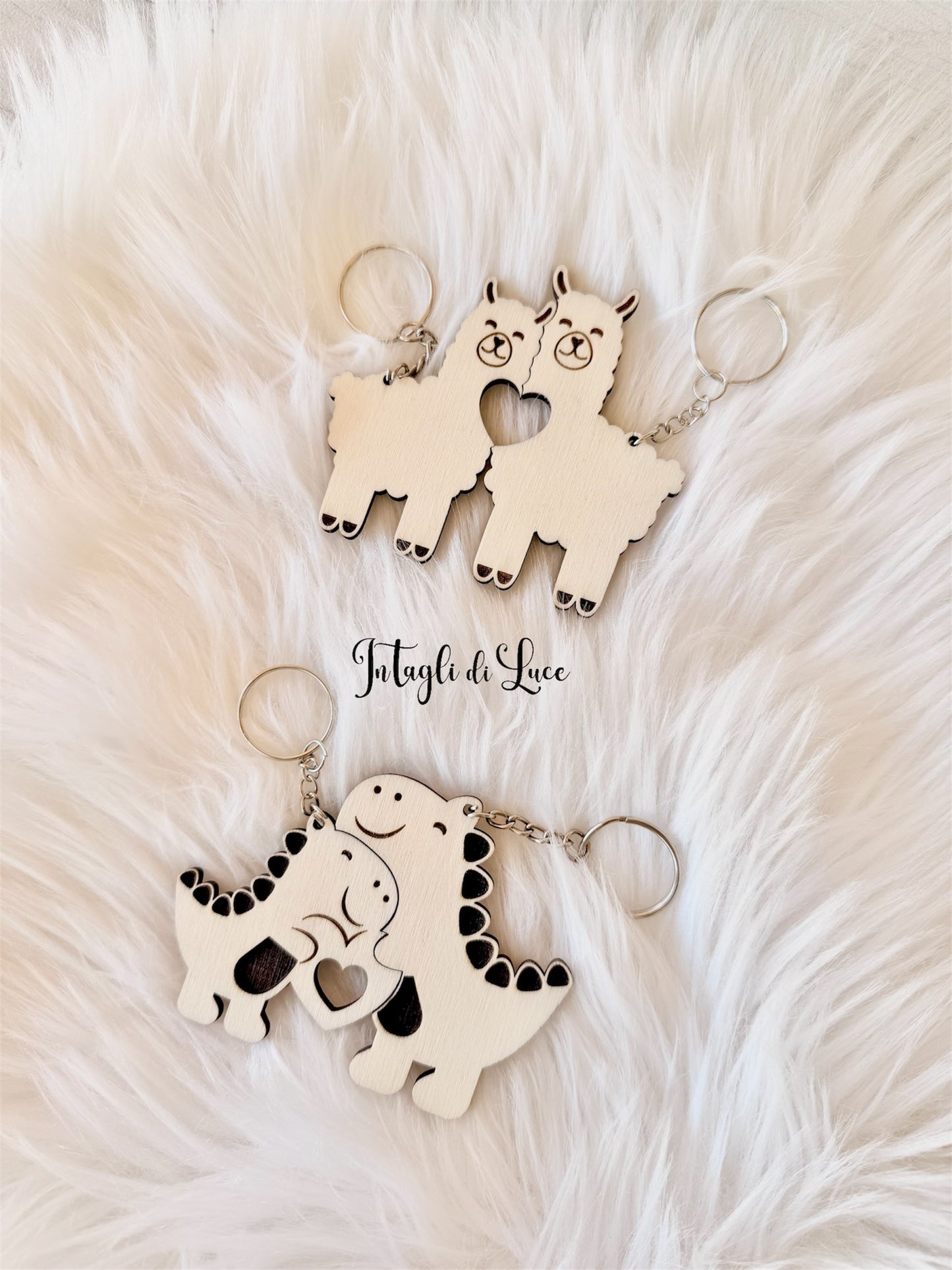 Portachiavi di coppia in legno