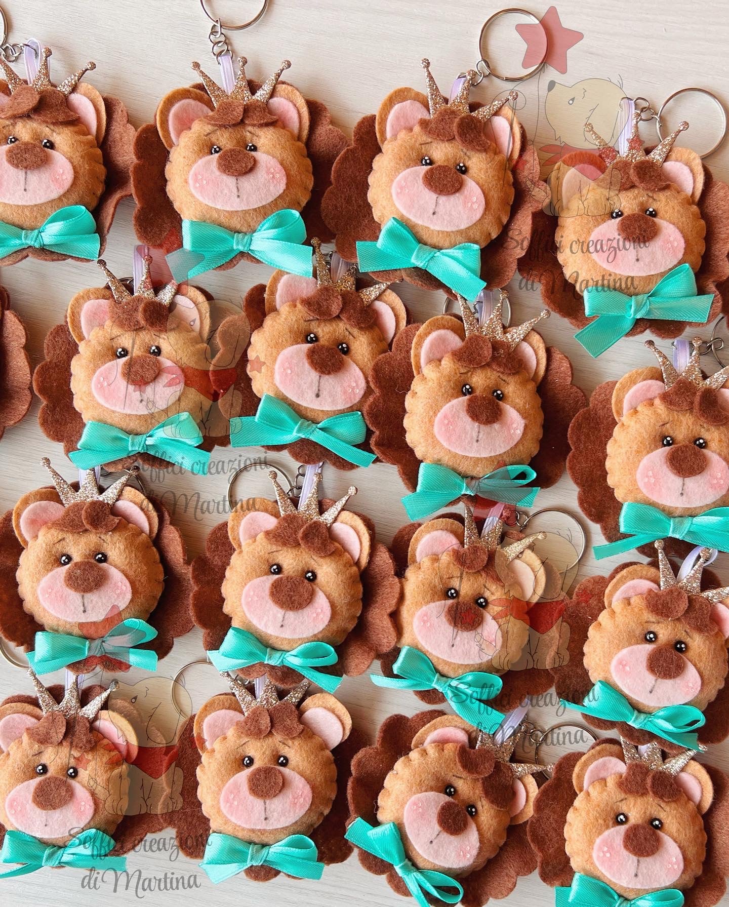 Bomboniera Portachiavi leone in pannolenci