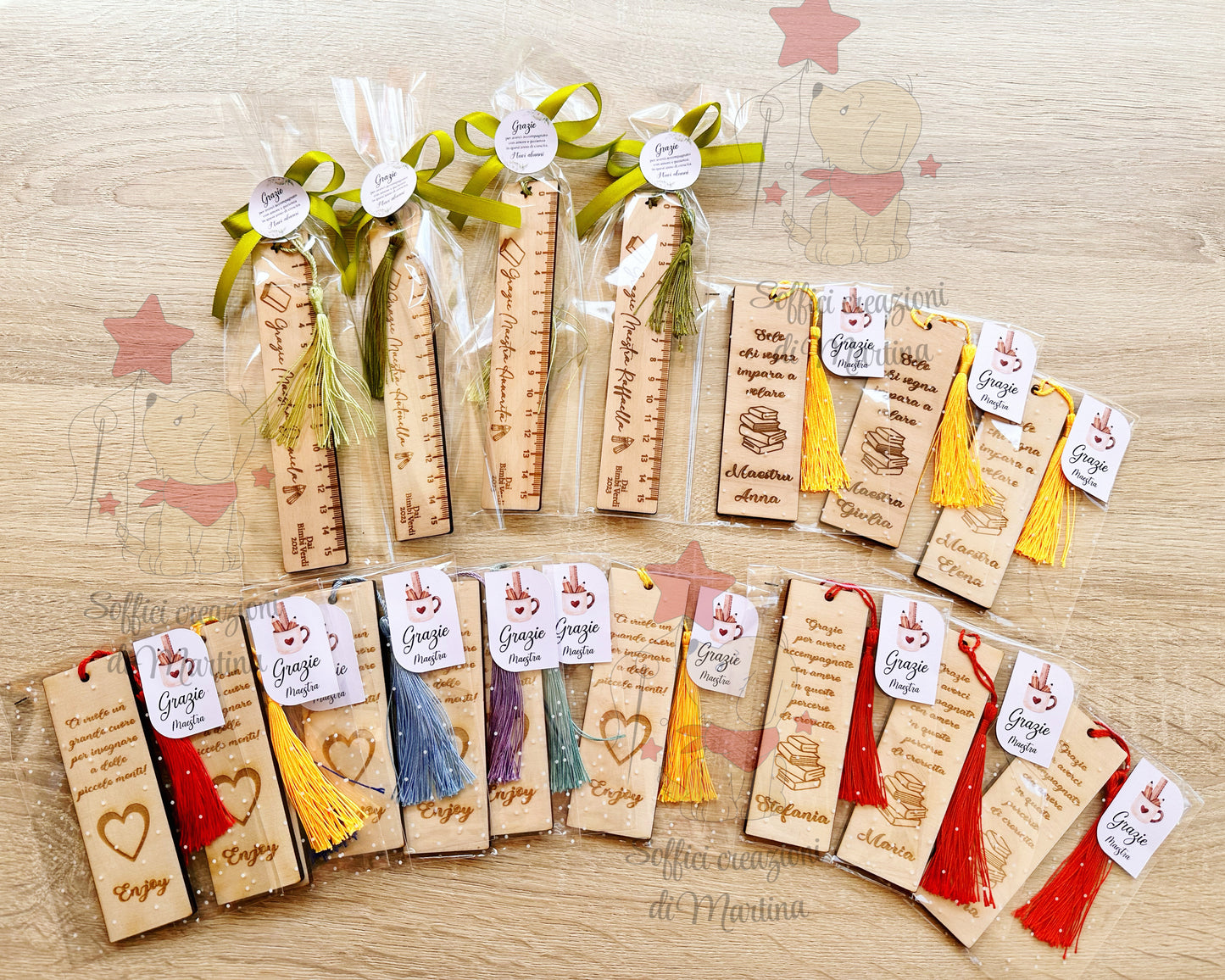 Righello regalo maestre in legno