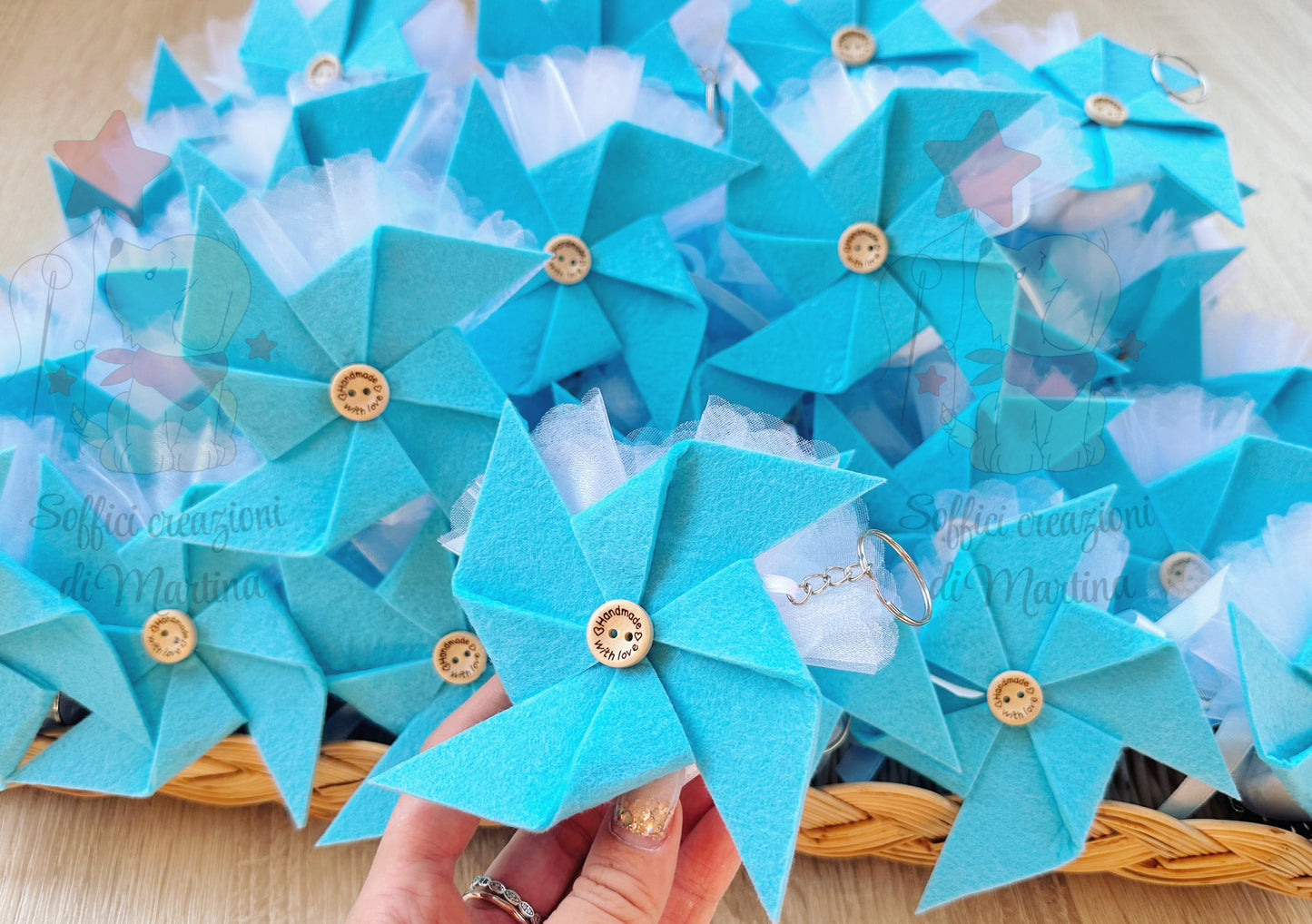 Bomboniera con confetti e girandola calamita