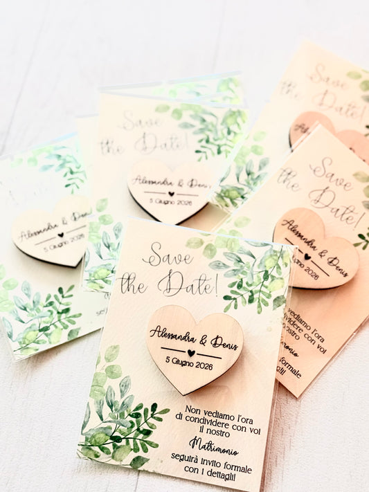 Save the date in legno personalizzato