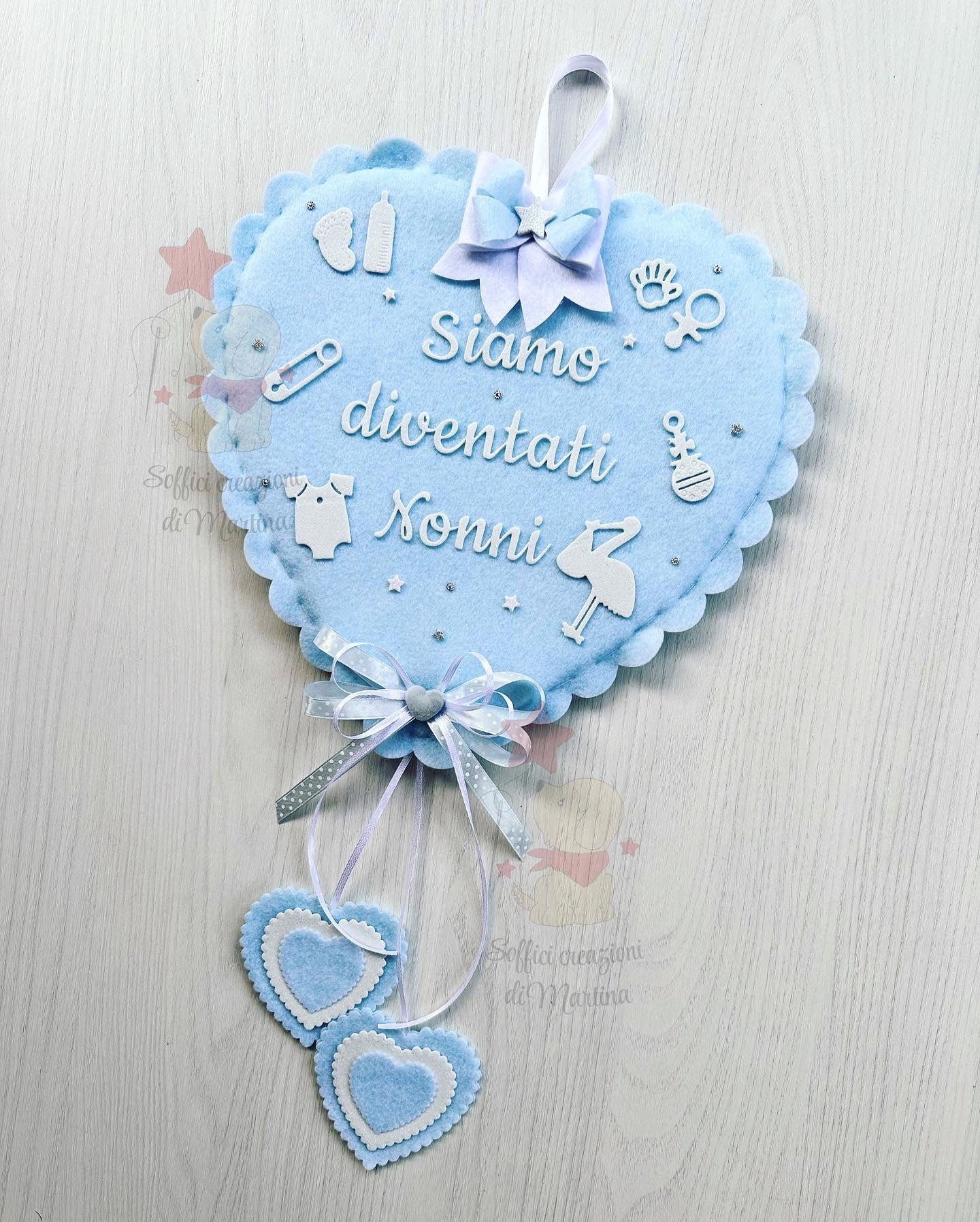 Fiocco nascita modello cuore