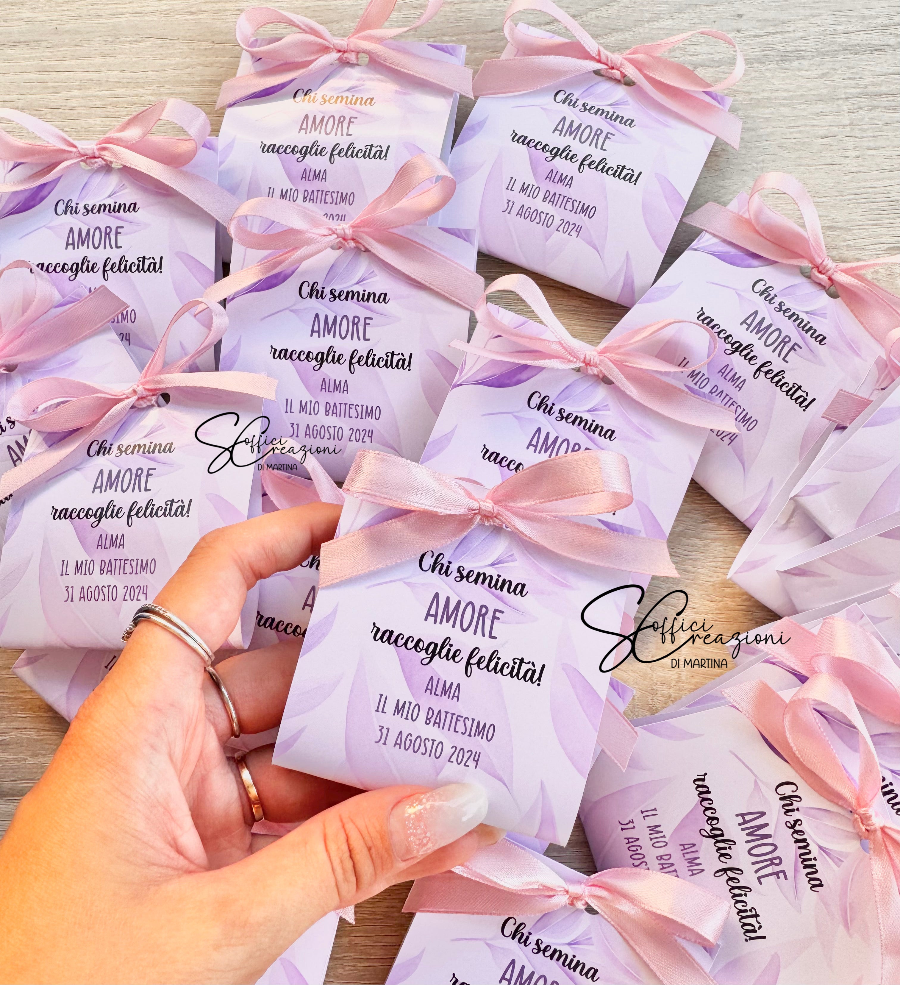 FloraVigo 50 Sacchetti Per Semi In Carta Kraft – Decorazioni Da Tavolo Per Battesimo, Comunione, Bomboniere