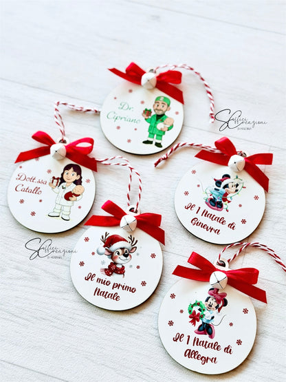 Pallina di Natale in legno personalizzata