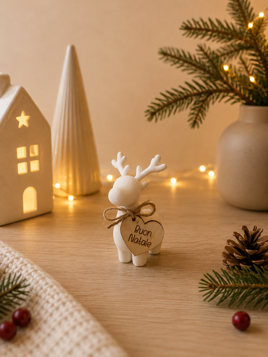 Renna decorativa con tag
