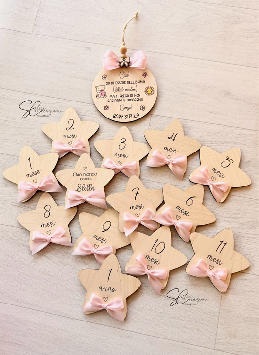 Set complimese milestone in legno personalizzato