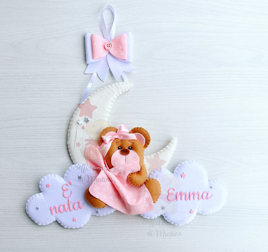 Bear birth bow with clouds