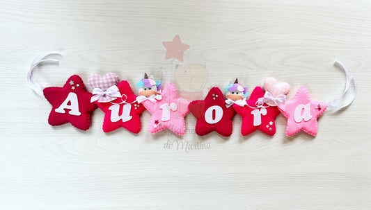 Bedroom banner with name and stars