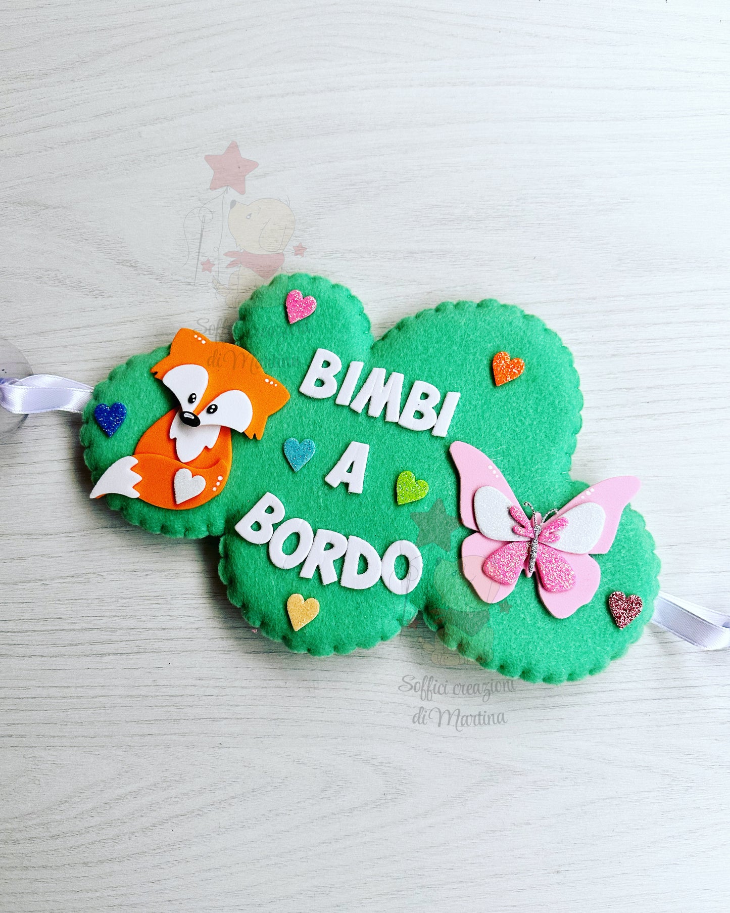 Bimbi a bordo in pannolenci a forma di nuvoletta 