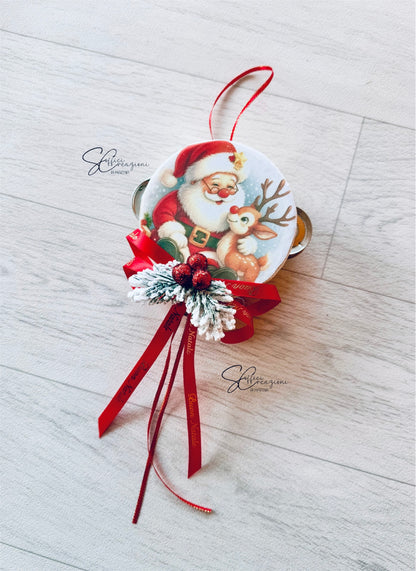 Tamburello natalizio personalizzato 10cm