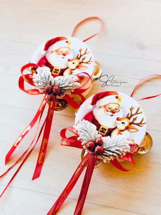 Tamburello natalizio personalizzato 10cm