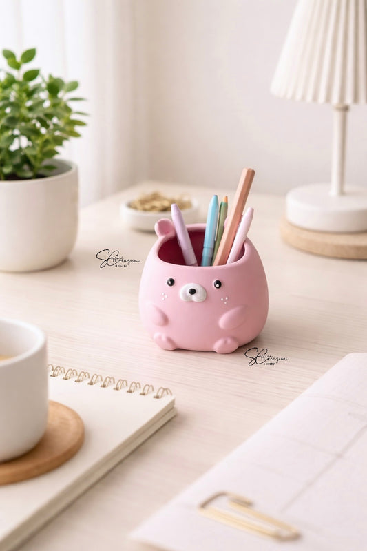 Porta penne decorativo a forma di orsetto