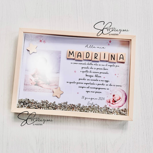 Quadro cornice con dedica madrina/ padrino