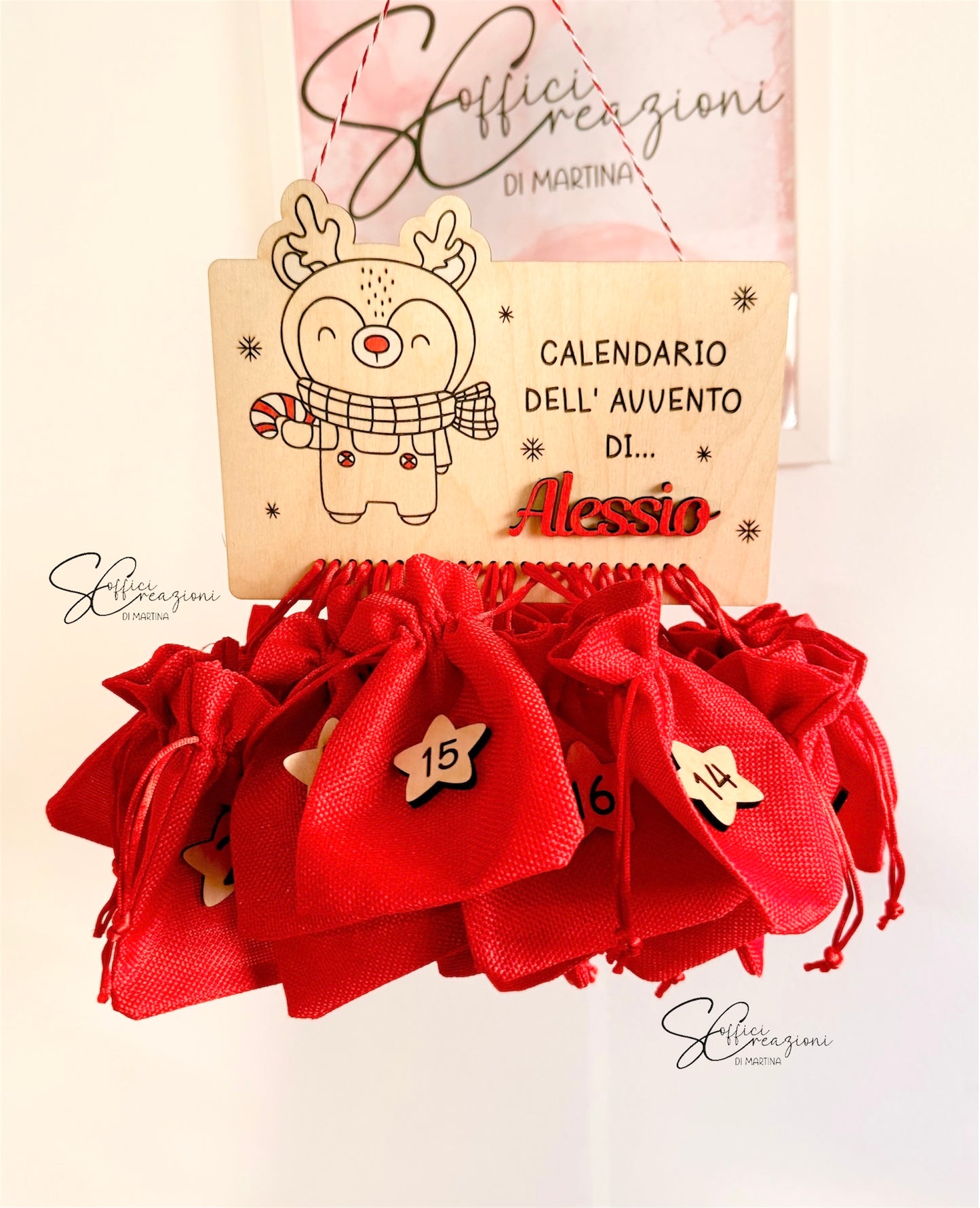 Calendario dell’avvento personalizzato in legno