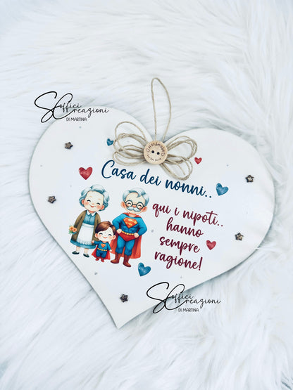 Cuore con dedica nonni