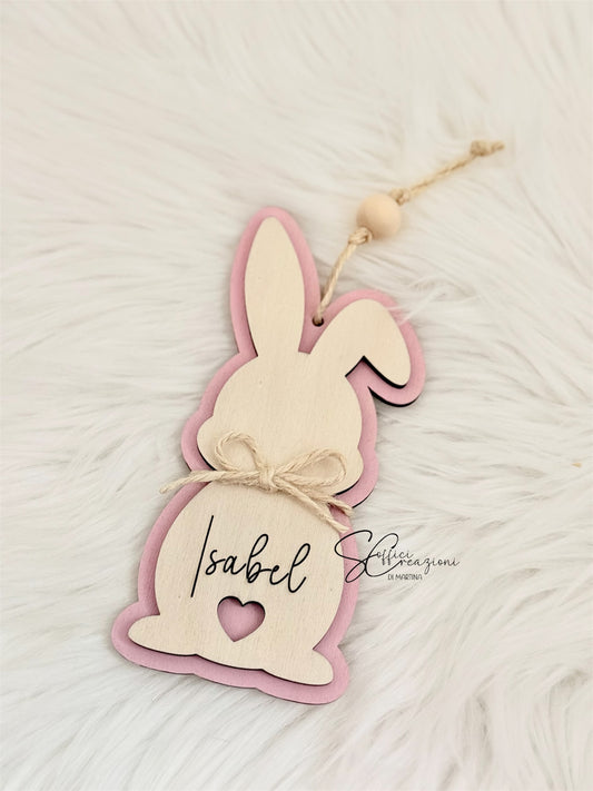 Coniglietto pasquale personalizzato in legno