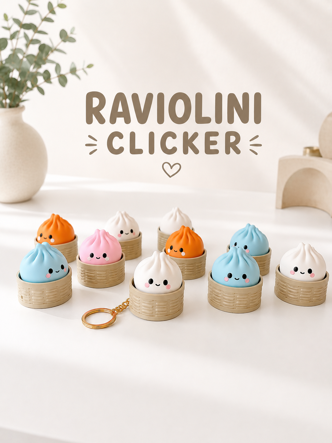 Clicker raviolo portachiavi