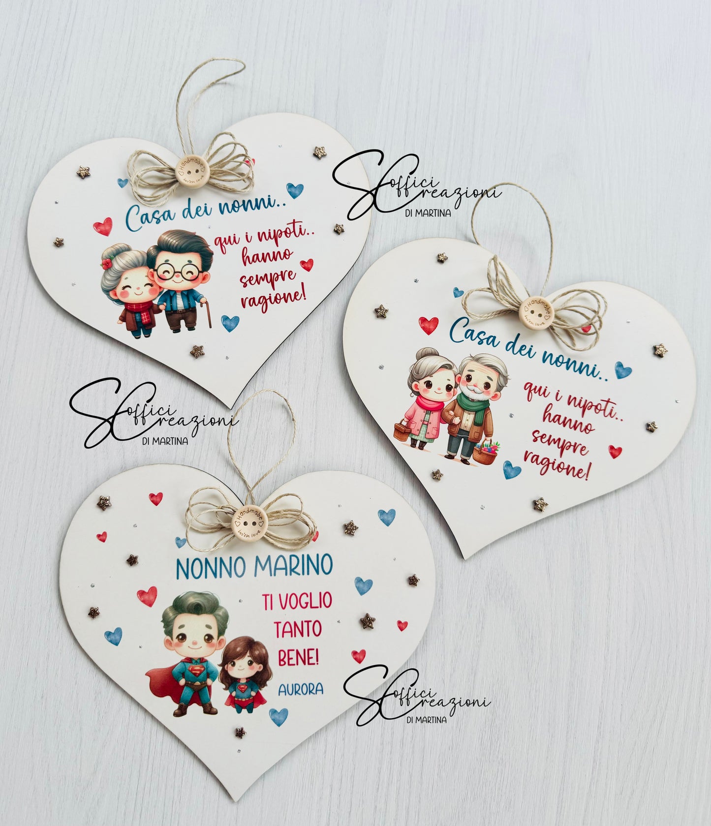 Cuore con dedica nonni