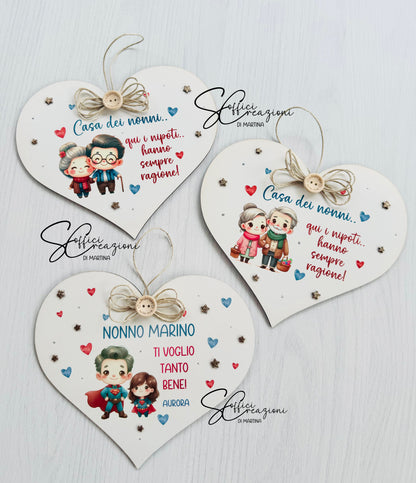 Cuore con dedica nonni