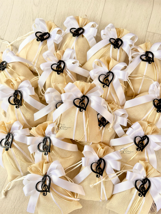 Sacchetto confetti nota musicale