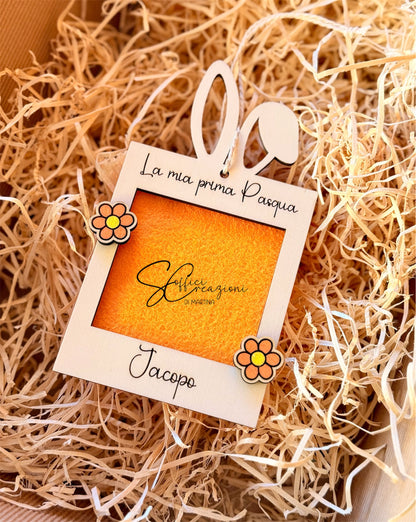 Portafoto mini in legno prima Pasqua