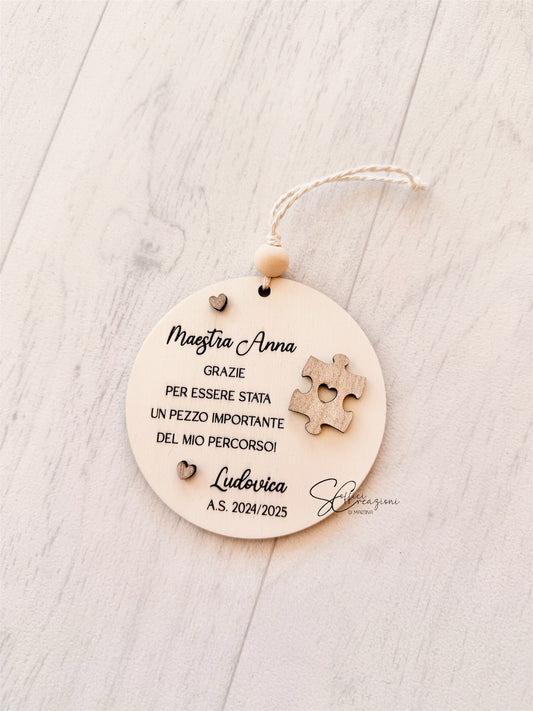 Ciondolo grazie maestra puzzle