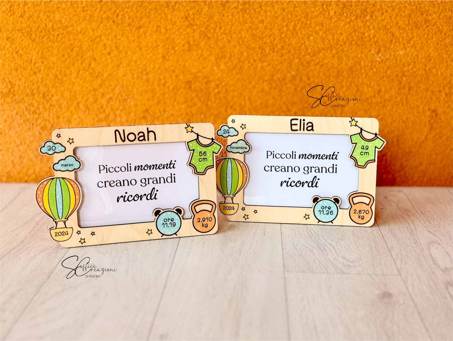 Quadretto dati nascita portafoto