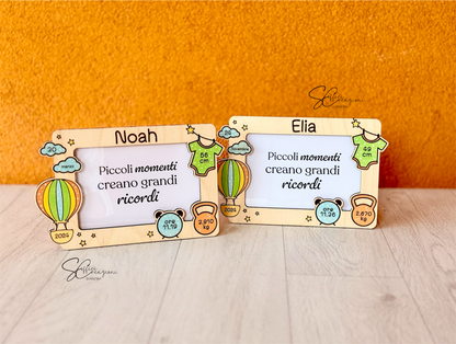 Quadretto dati nascita portafoto