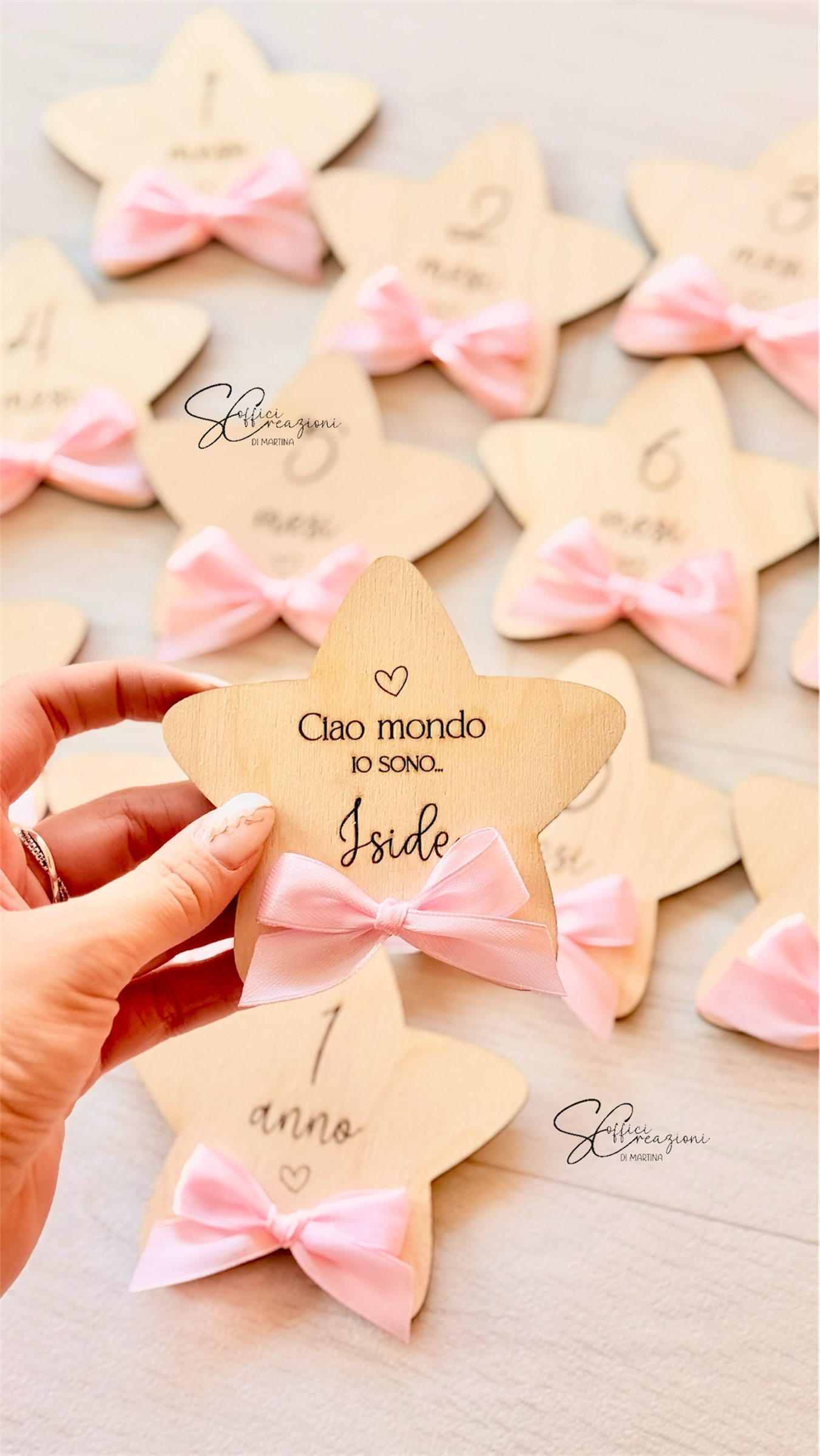 Set complimese milestone in legno personalizzato