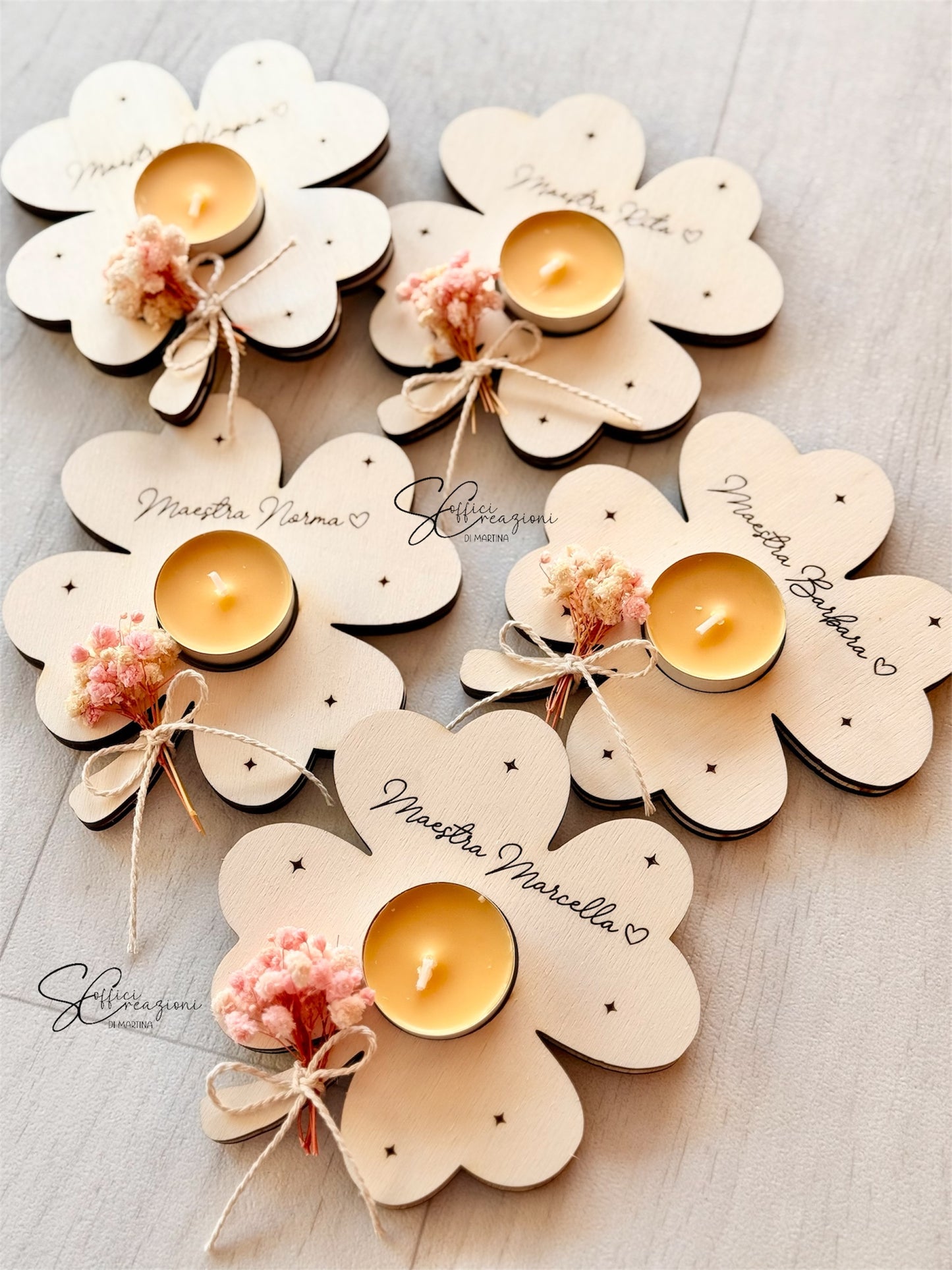 Porta tealight candela personalizzato